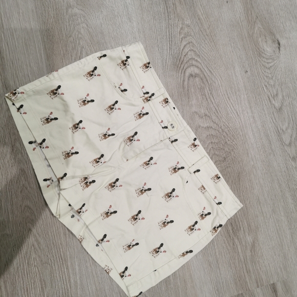 Seductions Pants - Novelty Cotton Dog Print Shorts